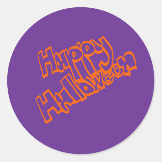 Adesivo Redondo Letras de bolha desenhadas à mão de Feliz Hallowee