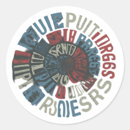 Adesivo Redondo Letras de Música