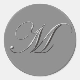 Adesivo Redondo letras de prata