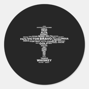 Adesivo Redondo Letras do Planeta Alfabético Telefônico do cheio