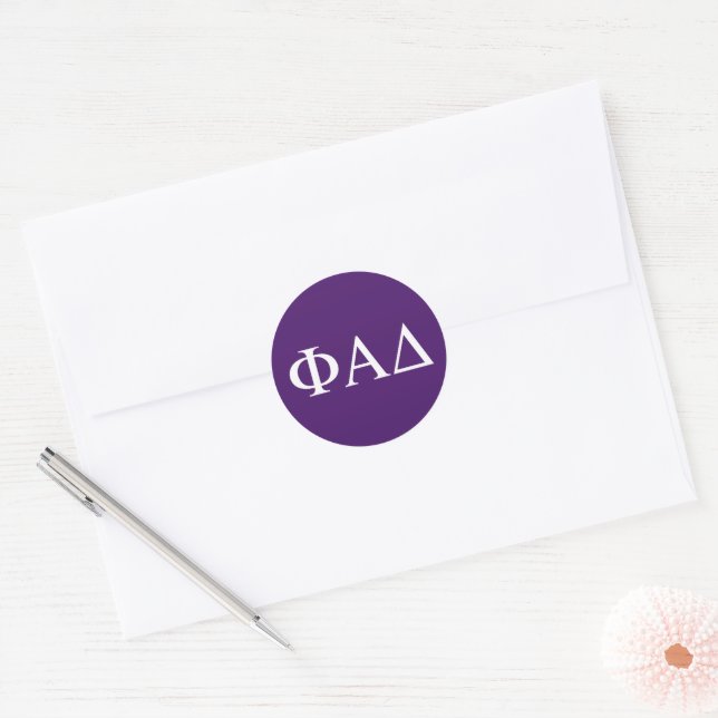 Adesivo Redondo Letras Gregas Phi Alpha Delta (Envelope)