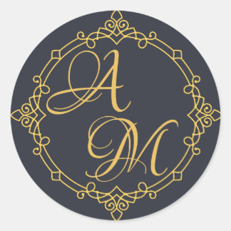 Adesivo Redondo Letras juntas Vinheta selante de convite
