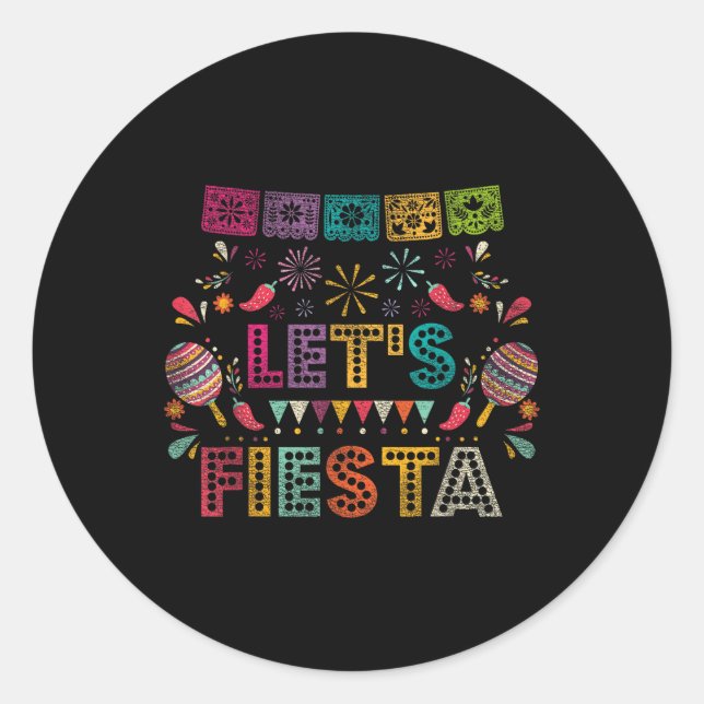 Adesivo Redondo Lets Fiesta México (Frente)