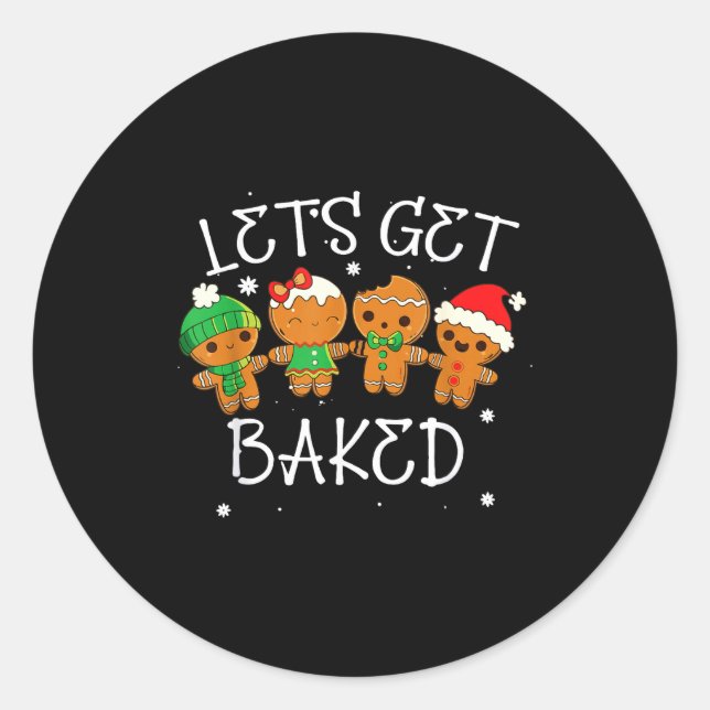 Adesivo Redondo Let's Get Baked Cookie Baking Team Gingerbread Chr (Frente)