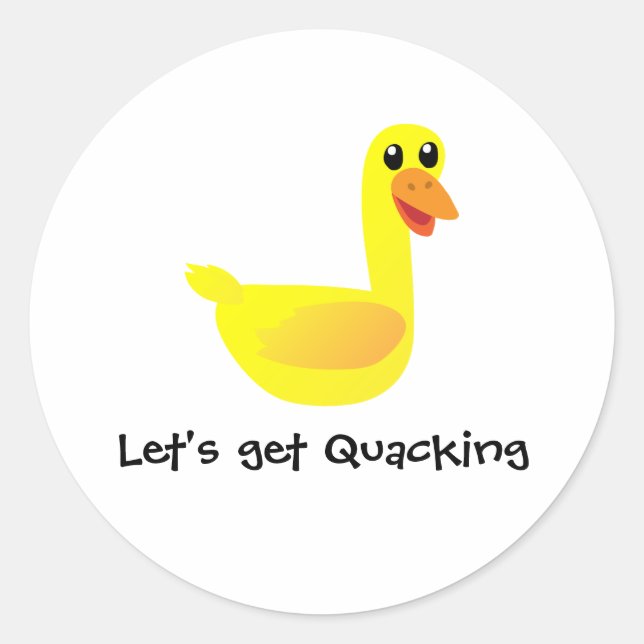 Adesivo Redondo Let's get Quacking Duck Humor (Frente)