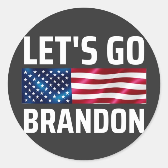Adesivo Redondo lets go brandon lets go brandon (Frente)