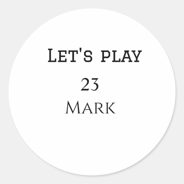 Adesivo Redondo Let's play add name monogram letter sports masculi (Frente)