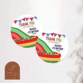 Adesivo Redondo Let's Play Indoor Playground Birthday