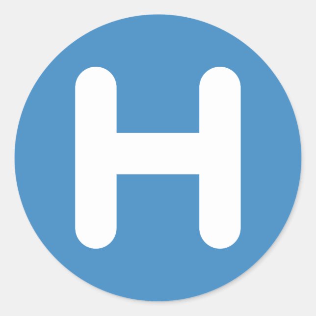 Adesivo Redondo Letter H Emoji Twitter (Frente)