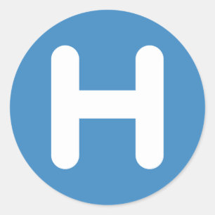Adesivo Redondo Letter H Emoji Twitter