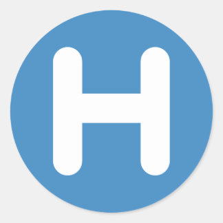 Adesivo Redondo Letter H Emoji Twitter