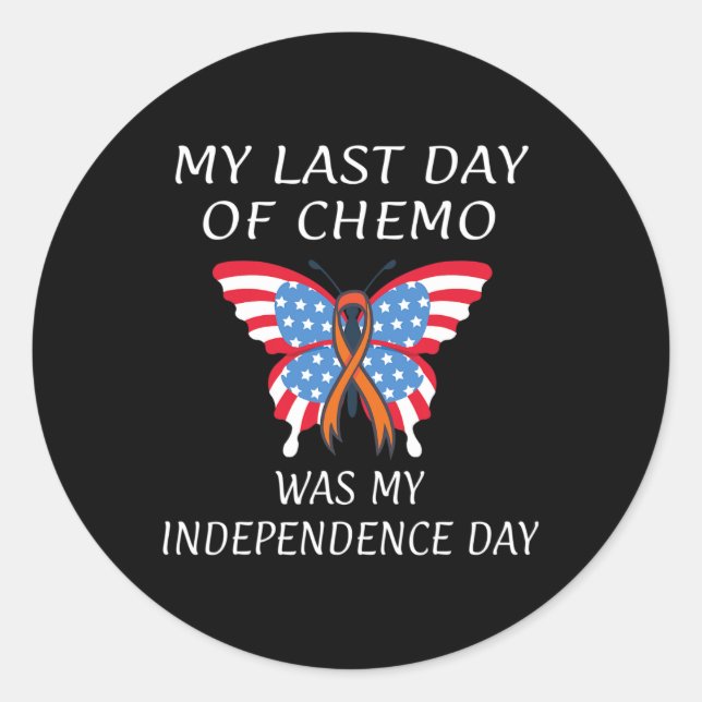 Adesivo Redondo Leucemia Cancer sanguíneo EUA Bandeira Americana I (Frente)