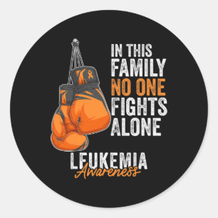Adesivo Redondo Leucemia Consciência Mês Boxando Luvas Laranja Rib