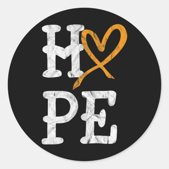 Adesivo Redondo Leucemia Consciência Mês Esperança Vintage Cancer  (Frente)