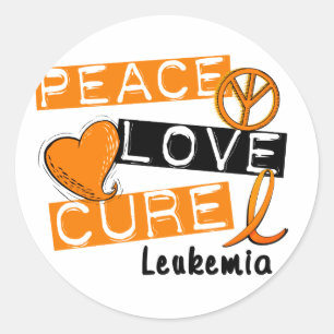 Adesivo Redondo Leucemia da cura do amor da paz