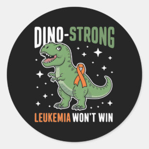 Adesivo Redondo Leucemia Fofa Dino Forte T-rex Crianças Dinossauro