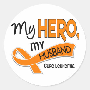 Adesivo Redondo Leucemia MEU HERÓI MEU MARIDO 42