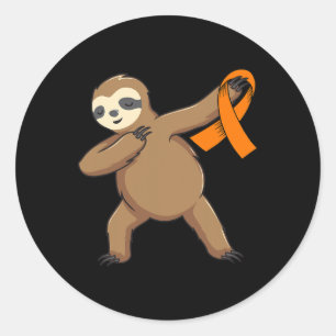 Adesivo Redondo Leucemia Sensibilização Mês Laranja Fita Dabbing S