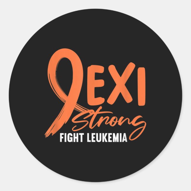 Adesivo Redondo Leukemia Fighter Exi Strong Fight Leukemia Orange  (Frente)