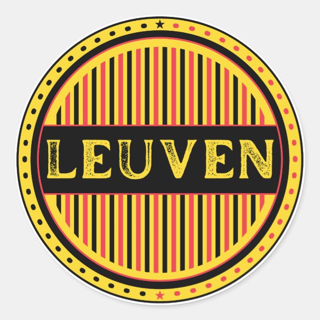 Adesivo Redondo Leuven City Pride Emblem – Belgian Identity (Frente)