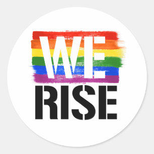 Adesivo Redondo Levantamos - Orgulho LGBTQ - - Direitos LGBTQ - 