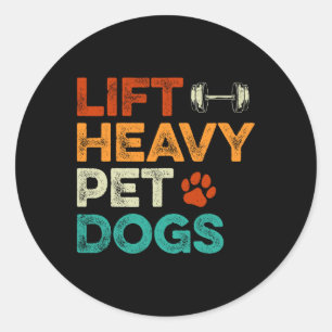 Adesivo Redondo Levantar Cães Pesados De Pet Cães De Gym Workout P