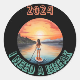 Adesivo Redondo Levante a prancha no paraíso