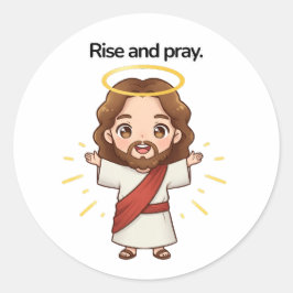 Adesivo Redondo Levante e reze - Jesus reage