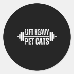 Adesivo Redondo Levante Gatos Pesados De Animais De Companhia Com 