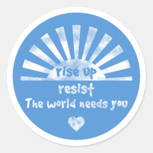 Adesivo Redondo Levante-se e resista à folha adesiva