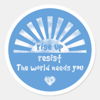 Adesivo Redondo Levante-se e resista à folha adesiva