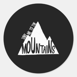 Adesivo Redondo Leve-me para as Montanhas Acampamento Escalada Esq