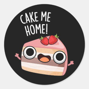 Adesivo Redondo Leve-me para Casa Piada de Comida Funny Dark BG