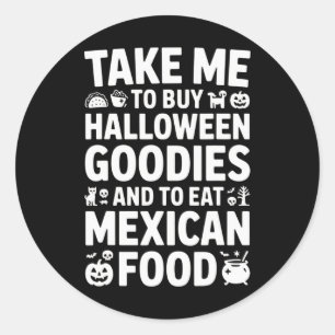Adesivo Redondo Leve-me para comprar guloseimas de Halloween e com
