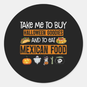 Adesivo Redondo Leve-me para comprar guloseimas de Halloween e com