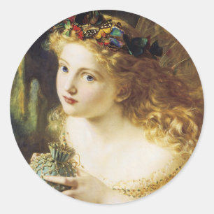 Adesivo Redondo Leve o rosto justo da mulher