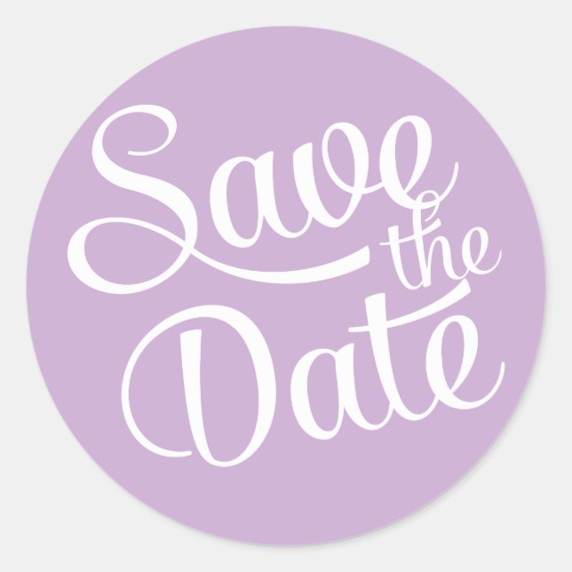 Adesivo Redondo Leve Purple Salvar a Data (Frente)