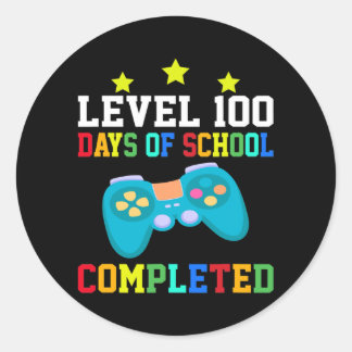 Adesivo Redondo LEVEL 100 DAYS OF SCHOOL Video Game Teachers