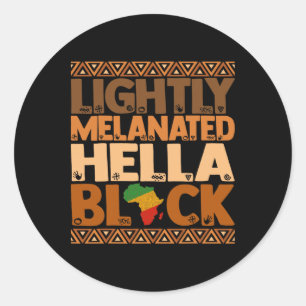 Adesivo Redondo Levemente Melanizado Mês da História Negra Hella M