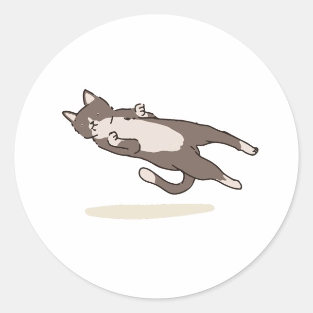 Adesivo Redondo Levitating Cat sticker (Frente)