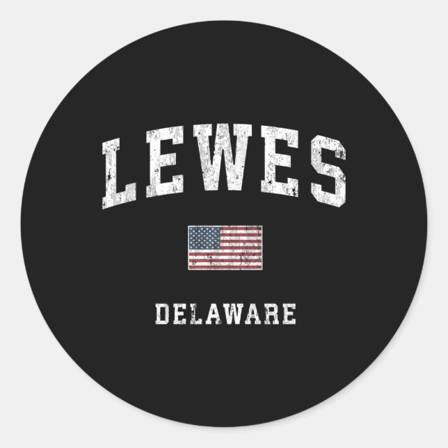 Adesivo Redondo Lewes Delaware De American Flag Sports (Frente)