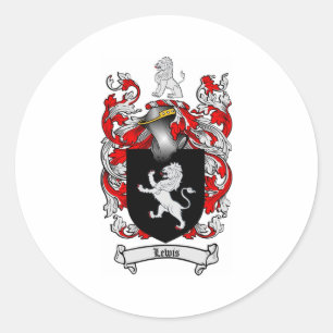 Adesivo Redondo Lewis Family Crest - Lewis Casaco de Armas