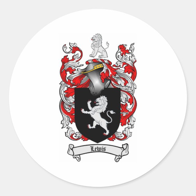 Adesivo Redondo Lewis Family Crest - Lewis Casaco de Armas (Frente)