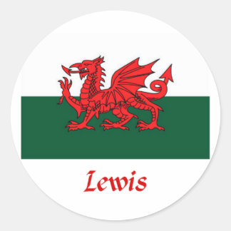 Adesivo Redondo Lewis Welsh Flag