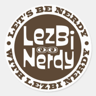 Adesivo Redondo Lezbi Nerdy Sticker