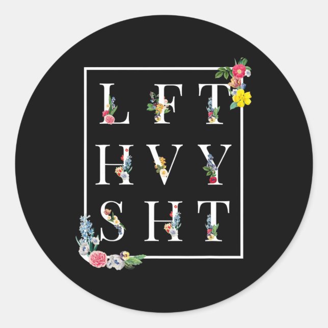 Adesivo Redondo Lft Hvy Shy Engraçado Mens Gym Rat Workout Potênci (Frente)