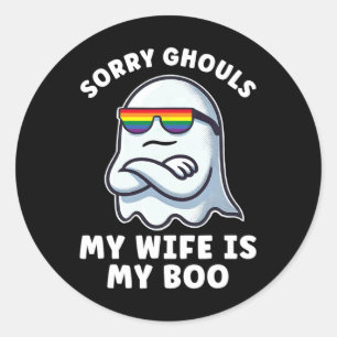 Adesivo Redondo Lgbbb Orgulho Lésbico Halloween Mulheres Fantasmas