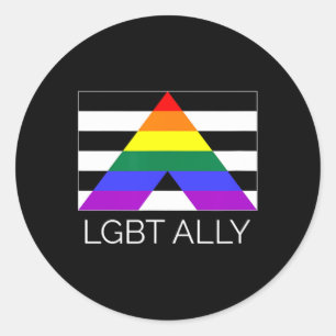Adesivo Redondo Lgbt Ally Rainbow Orgulho gay Flag T Shirt