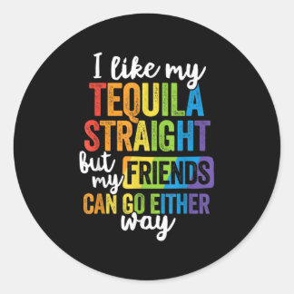 Adesivo Redondo LGBT Engraçado Eu Gosto Do Meu Hetero De Tequila