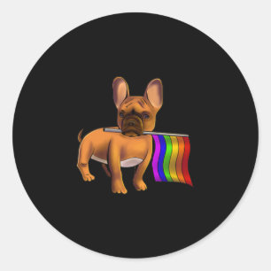 Adesivo Redondo Lgbt Gay French Bulldog Gay Dog Paw Lgbt Prid